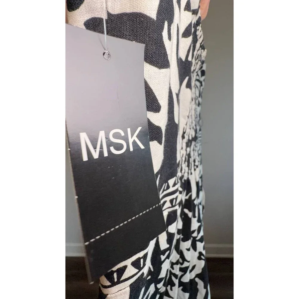MSK Strapless Smocked Floral Wide‑Leg Jumpsuit Black XL NWT $119 - Picture 9 of 10
